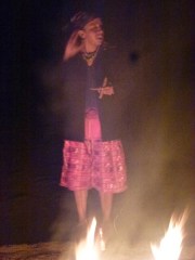 Ajq'ij Apab'yan Tew (Maya Daykeeper) at Iximche.©2012 Carla Woody